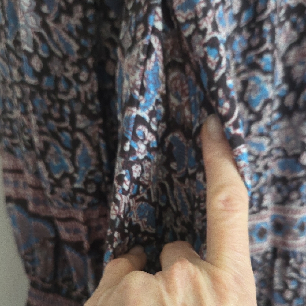 Sea New York Amaki Lilac Whimsical Cottagecore Bohemian Floral Maxi Dress L Bx22 - Picture 9 of 16